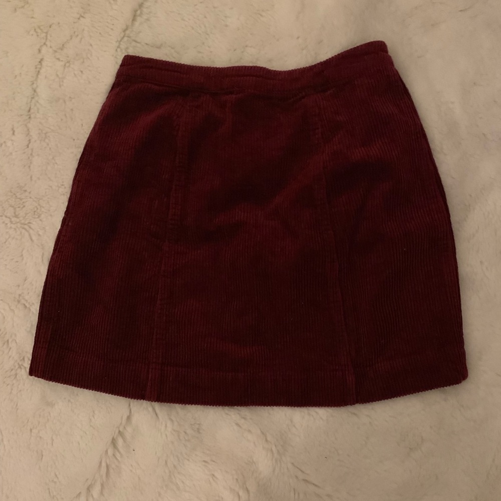 Charlotte Russe Button Up Skirt - Burgundy - Picture 2 of 3
